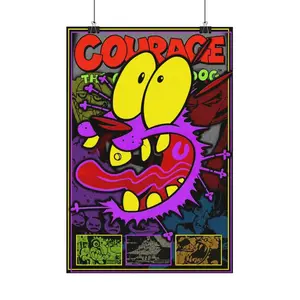 Courage The Cowardly Dog Horror Decor Green Minimalist Art Print Cartoon Network Poster Wall Decoration