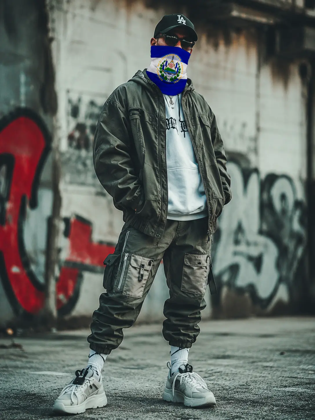 El Salvador neck gaiter, Cooling face mask, El Salvador Bandana Style, Great for Outdoor Work & Sports