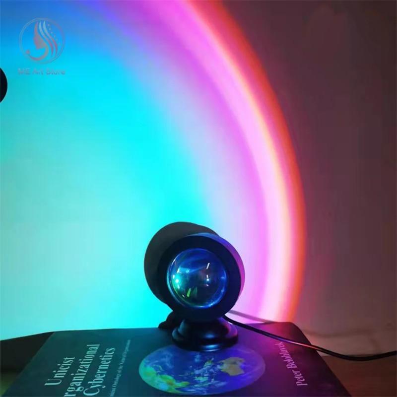 1pc-The new sunset light comes with earbuds and remote control in 16 colors Customized version