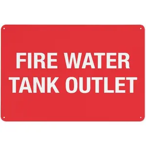 Fire Water Tank Outlet Sign 12 X 8 Inches Aluminum Sign Reflective - Uv Protected, Waterproof, Weatherproof And Fade Resistant - 4Pre-Drilled Holes