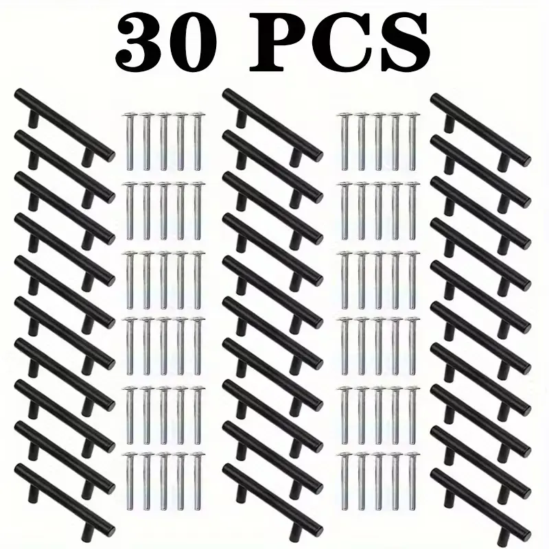 30-Pack Matte Stainless Steel Cabinet Handles, 5-Inch Kitchen Drawer Pulls, Waterproof Durable Furniture Hardware