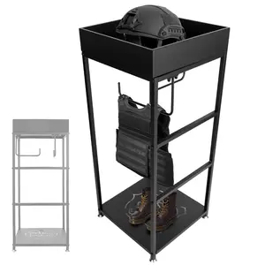 Police Gear Rack, 18" x 18" x 44" Tactical Gear Stand, 260 LBS Body Armor Stand for Police Gift, Iron Plate Carrier Hanger Organiser
