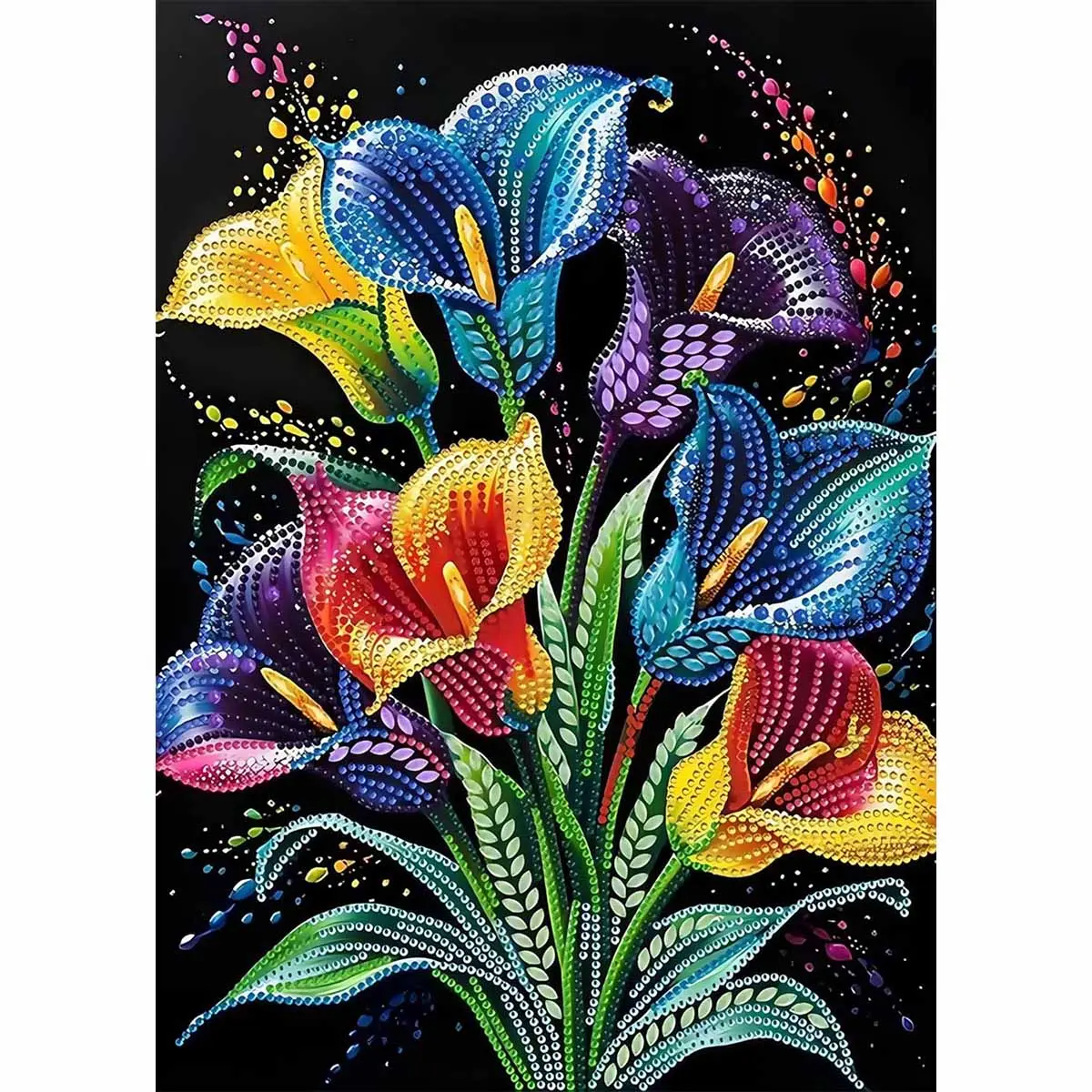 ToyVerse Special Shape Diamond Art Kits for Adults, Flower 5D Diamond Painting Kits for Beginner, DIY Floral Gem Art, Diamond Crystal Rhinestones Painting Kits for Home Wall Decor Gift, 11.8x15.7 in