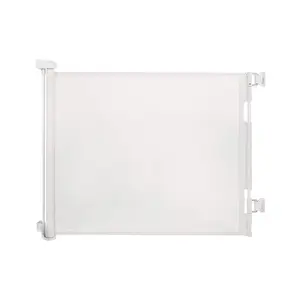 Retractable Baby Gate for Stairs – 33" Height, Expands up to 55" Width – Safety Gate for Infants, Toddlers, Dogs & Pets – Easy Install, Secure Closure, White Mesh Design for Indoor & Outdoor Use