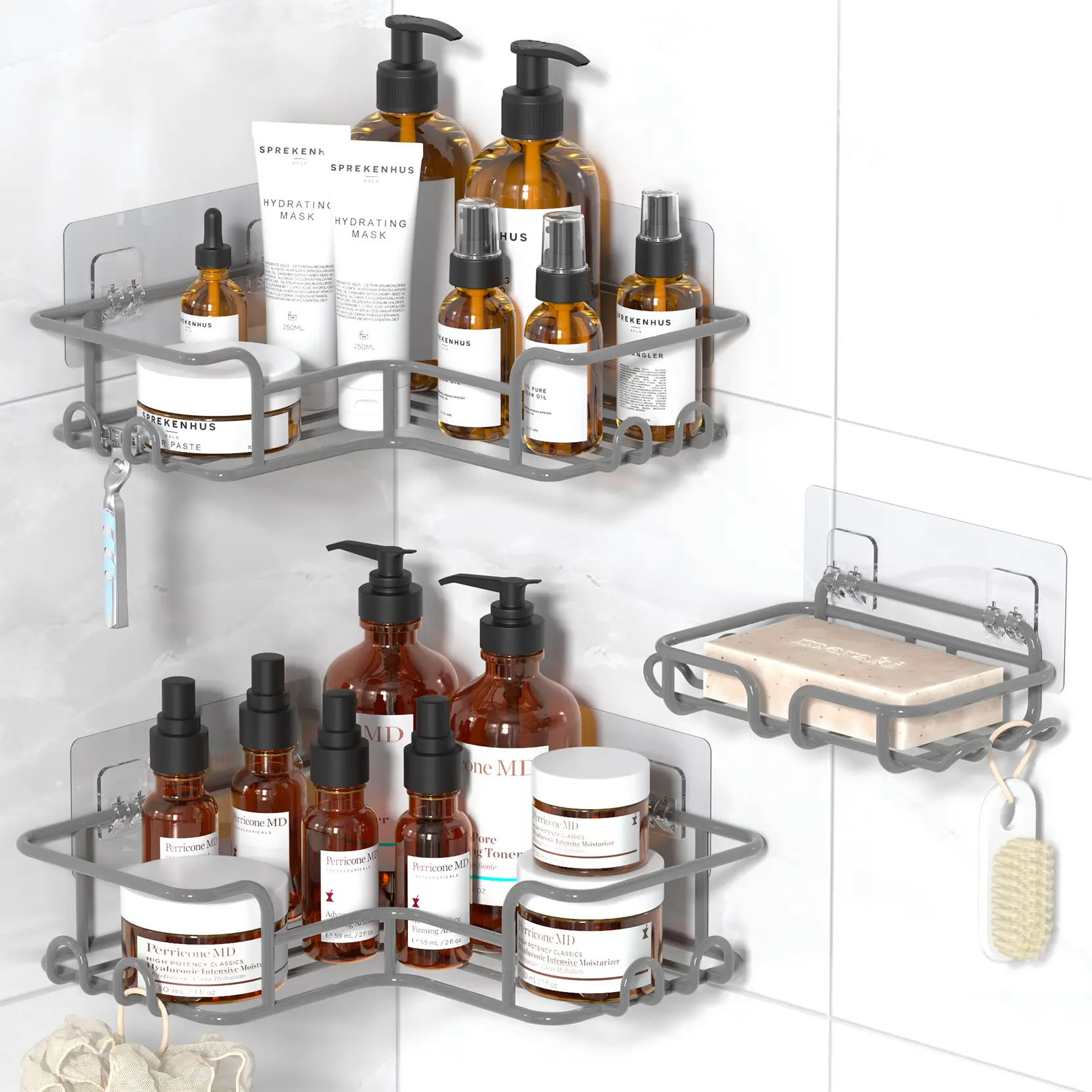 3 pcs Corner Rack (Dark Gray)