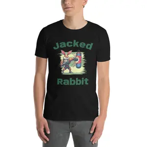 Funny Buff Bunny Boxing Design for Gym Lovers Cotton Menswear - Short-Sleeve T-Shirt graphic tee