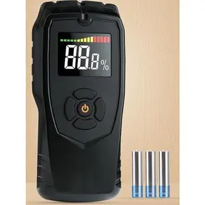Non-Destructive Moisture Detector with Backlit LCD, 4 Modes & 9 Density Settings for Wood, Walls, Firewood, Building Materials, Pinless Damp Meter with Alerts, Water Leak Tester for Home Inspection