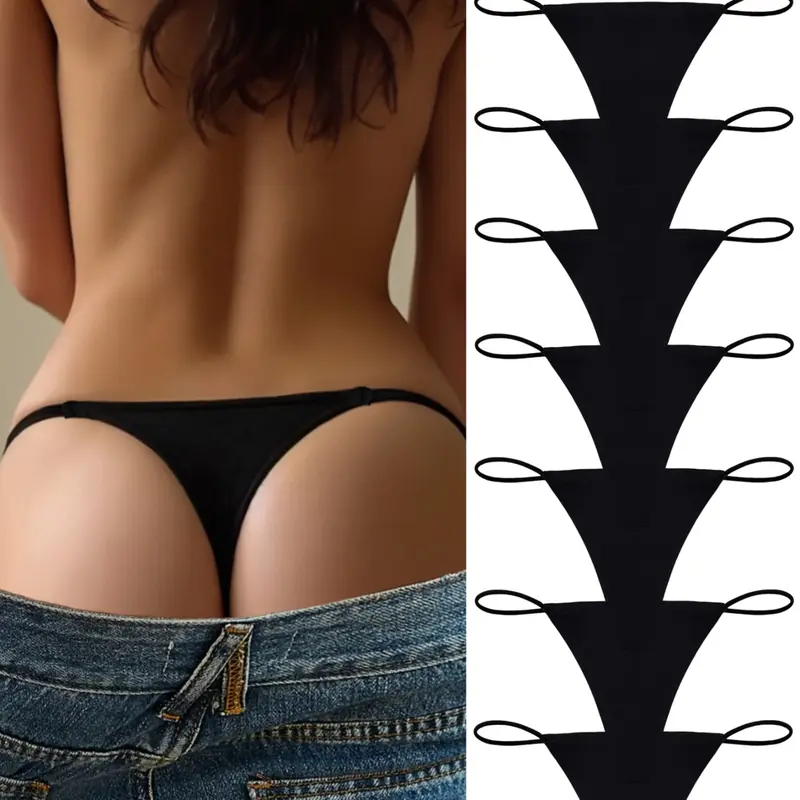 Women's Sexy Low Waist Thong Set, Soft Comfortable Breathable Quick-Dry Underwear for Lady, Fitted Style, Basic All Seasons Wear, Fashion Breathable Underwear, Soft Knicker, Breathable Comfy Knicker, Soft Breathable Knickers