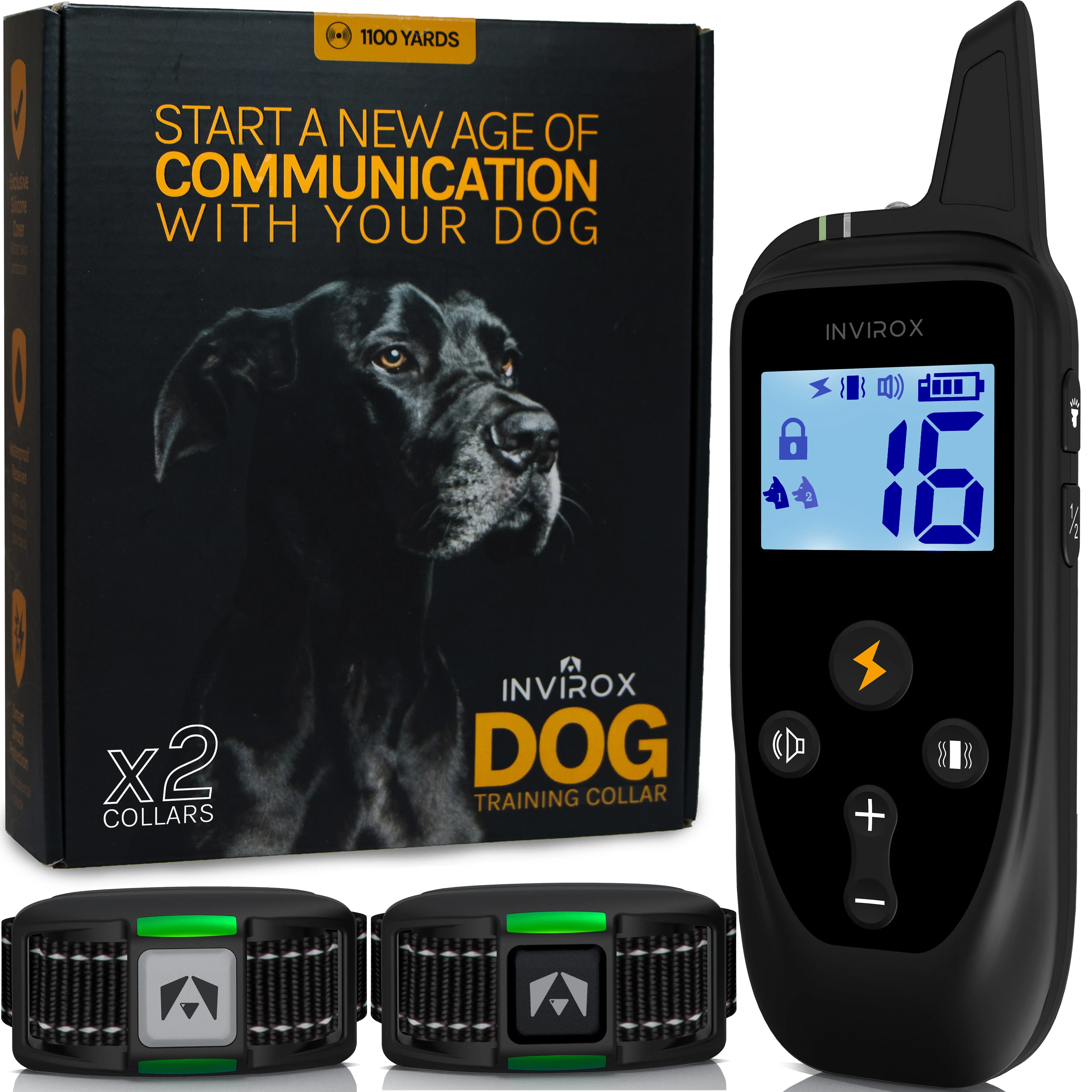INVIROX X2 Dog Training Collars System For 2 Dogs
