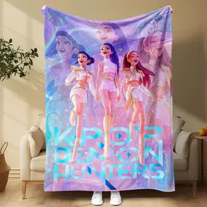 K-Pop Fans! Get Your 'kpop Demon Hunters' Blanket, Soft Idol Character Design, Perfect for Music, Decoration & Gifts, Stylish Blanket