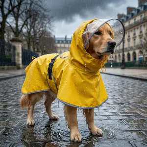 KOOGAL Dog Raincoat for Small Medium Large XL Dogs, Waterproof Windproof Jacket with Clear Hood & Reflective Design
