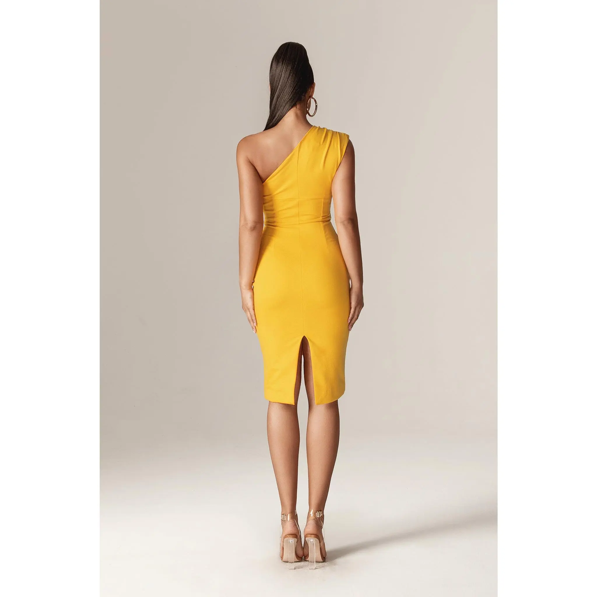 Madeline One Shoulder Ponte Midi Dress - Amber Yellow | Women's Sleeveless Bodycon Dress with Back Slit - Minimalist Outfit for Summer Parties, Weddings, Date Night & Evening Wear - Womenswear Fashion - TikTok Shop Madeline One Shoulder Ponte Midi Dress - Amber Yellow | Women's Sleeveless Bodycon Dress with Back Slit - Minimalist Outfit for Summer Parties, Weddings, Date Night & Evening Wear - Womenswear Fashion - TikTok Shop