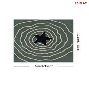Large Modern Abstract Peach Linen Tapestry Wall Hanging - 2D Flat Cloth, Large Concentric Circles, Star Explosive Ripple Effect, Horizontal Decorative Panel for Bedroom, Living Room, Ideal Gift for Home Decor Enthusiasts