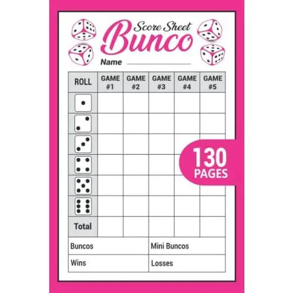Bunco Score Sheets: 130 Score Pads for Scorekeeping, Bunco Score Cards for Bunco Dice Game, Bunco Score Pads with Size 6 x 9 Inches