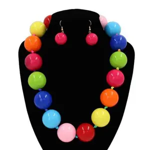 Color Block Pop- Large Beaded Necklace Set