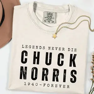 Comfort Colors Legends Never Die 1940 Forever Graphic Tee, Vintage Action Hero Inspired Shirt, Retro Western Martial Arts Tribute T-Shirt, Style Unisex Classic Fit Cotton Tee