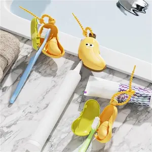 2 pcs Banana Toothbrush Holder, Banana Toothbrush Cover forElectric & Manual Toothbrushes,Suitable for for Travel,Camping and Home Use
