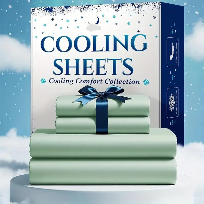 Cooling Sheets - Extra Deep Pocket Bed Sheet Set - Twin Full Queen King Sizes - Breathable Cooling Fabric - Hotel Soft Wrinkle Free - 4 Piece Complete Set - Secure Fit - Durable Easy Care