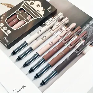 6/18pcs Coffee Theme Liquid Quick-Dry Neutral Pens, Gel Pen Set, 0.5mm Tip, Anti-Fading Smooth Writing, Ideal for Note-Taking, Drawing, School & Office Supplies