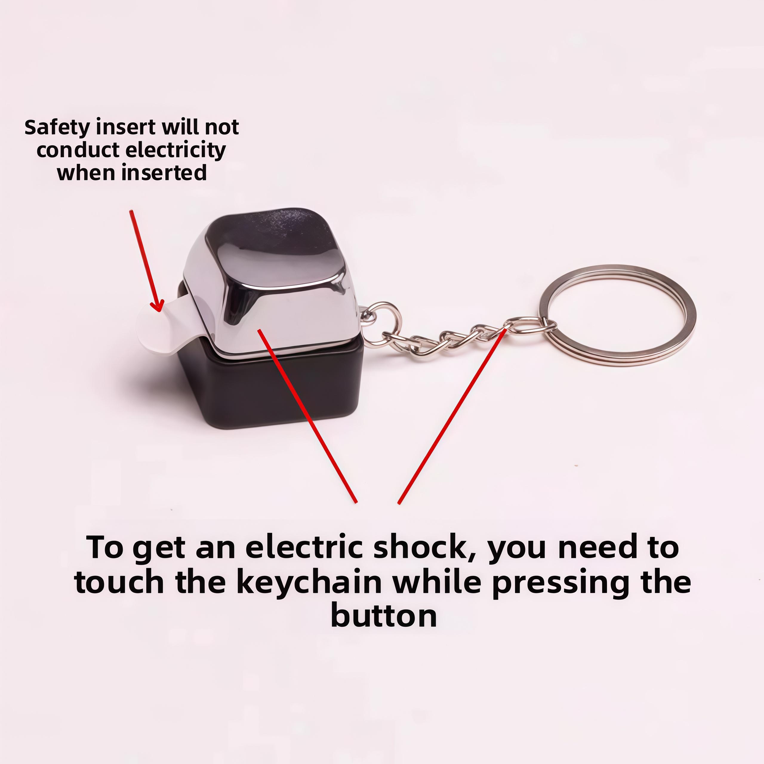 Prank Charm-Shock Button Keychain Safe Low CurrentGadget for Wake-Up Jolt Fun at Parties Office Dorms orQuick Pick-Me-Up Compact Design Laugh Surprise