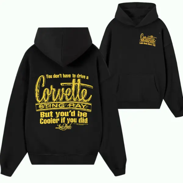 Corvette Stingray Hoodie – Vintage Sports Car Graphic Sweatshirt, Classic Corvette Car Lover Gift
