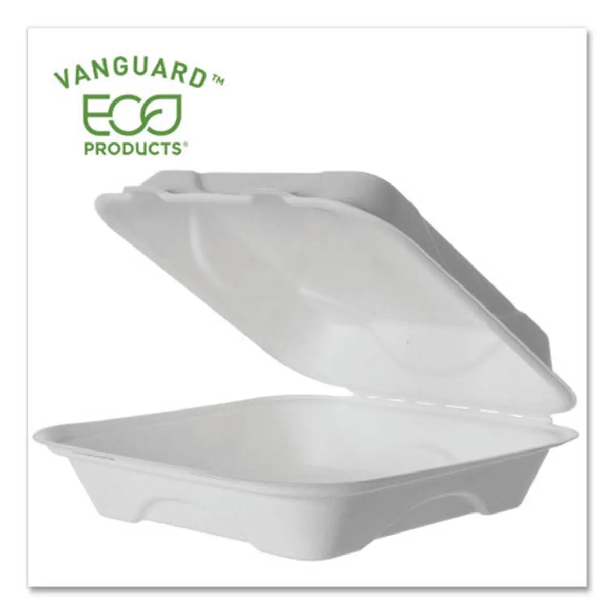 Eco-Products EPHC91NFA 9 x 9 x 3 in. Clamsheel Container, White