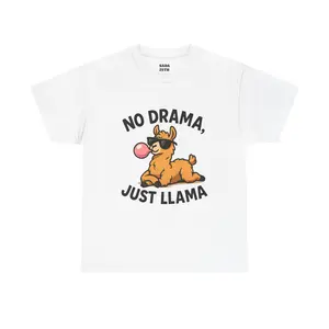 Chill Llama Graphic Tee, No Drama Just Llama T-Shirt, Bubblegum Graphic Shirt, Cute Graphic Tee, Unisex Tee for Friends and Casual Wear