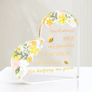 Teacher Appreciation Gifts End of Year Best Teacher Gift for Women Acrylic Puzzle Bee Gifts for Teachers Thank You for Teacher Retirement