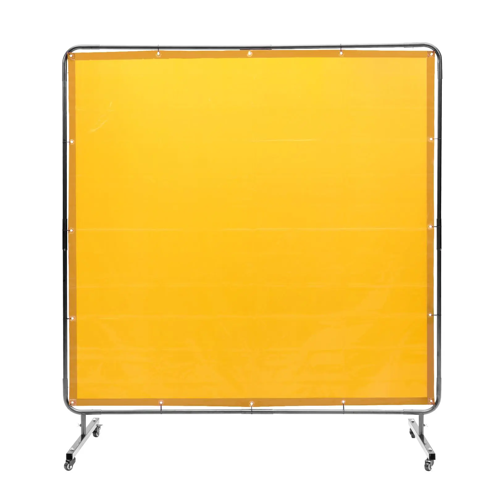 【summerfinds】VEVOR Welding Screen with Frame, 6' x 6' Welding Curtain Screen, Flame-Resistant Vinyl Welding Protection Screen on 4 Swivel Wheel (2 Lockable), Moveable & Professional for Workshop/Industrial, Yellow