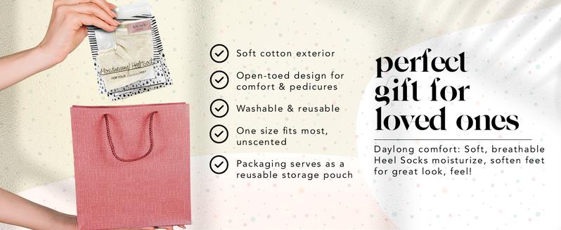 Kitsch Moisturizing Socks – Insulated Gel for Dry, Cracked Heels, Spa & Sleep Socks for Overnight Repair, Reusable Pair for Women & Men