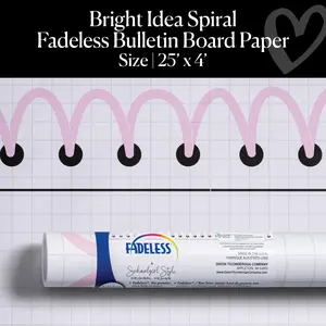 Bright Idea – Spiral-Inspired Grid Bulletin Board Paper 25ft. | Schoolgirl Style x Fadeless®