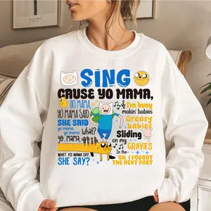Funny Cartoon Lyrics Graphic Sweatshirt Hoodie, Viral Song Parody TShirt