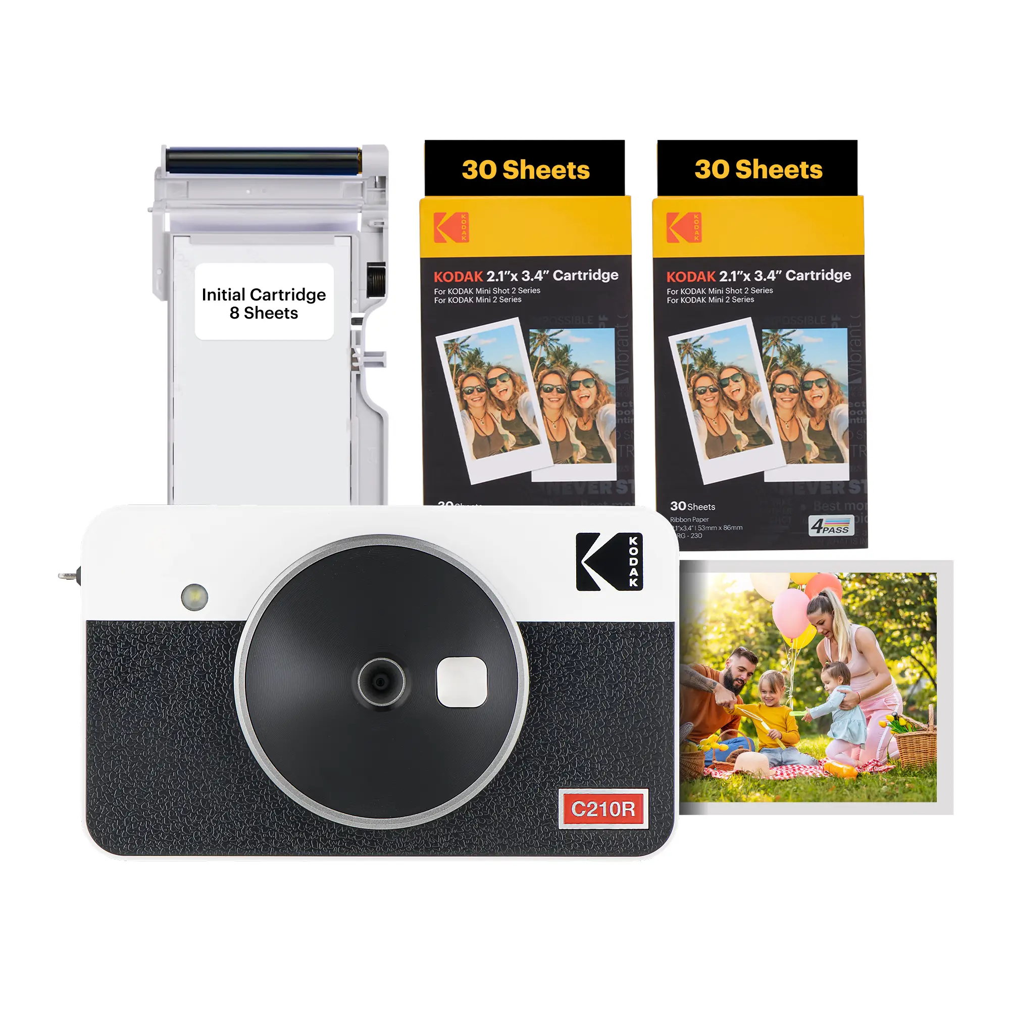 KODAK Mini Shot 2 Retro 4PASS 2-in-1 Instant Camera and Photo Printer (2.1x3.4 inches)