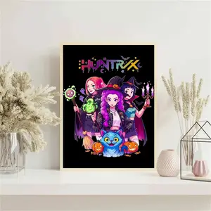 Custom Frameless Huntress Team Poster Canvas Art, Personalized Anime Print, Trendy Comic Character Wall Decor for Home & Bedroom