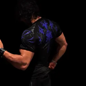 Men's New Fashion Fitness Short Sleeve Breathable Comfortable Sports Top Quick-Dry Tight-Fitting Shirt Athletic Apparel compression shirts