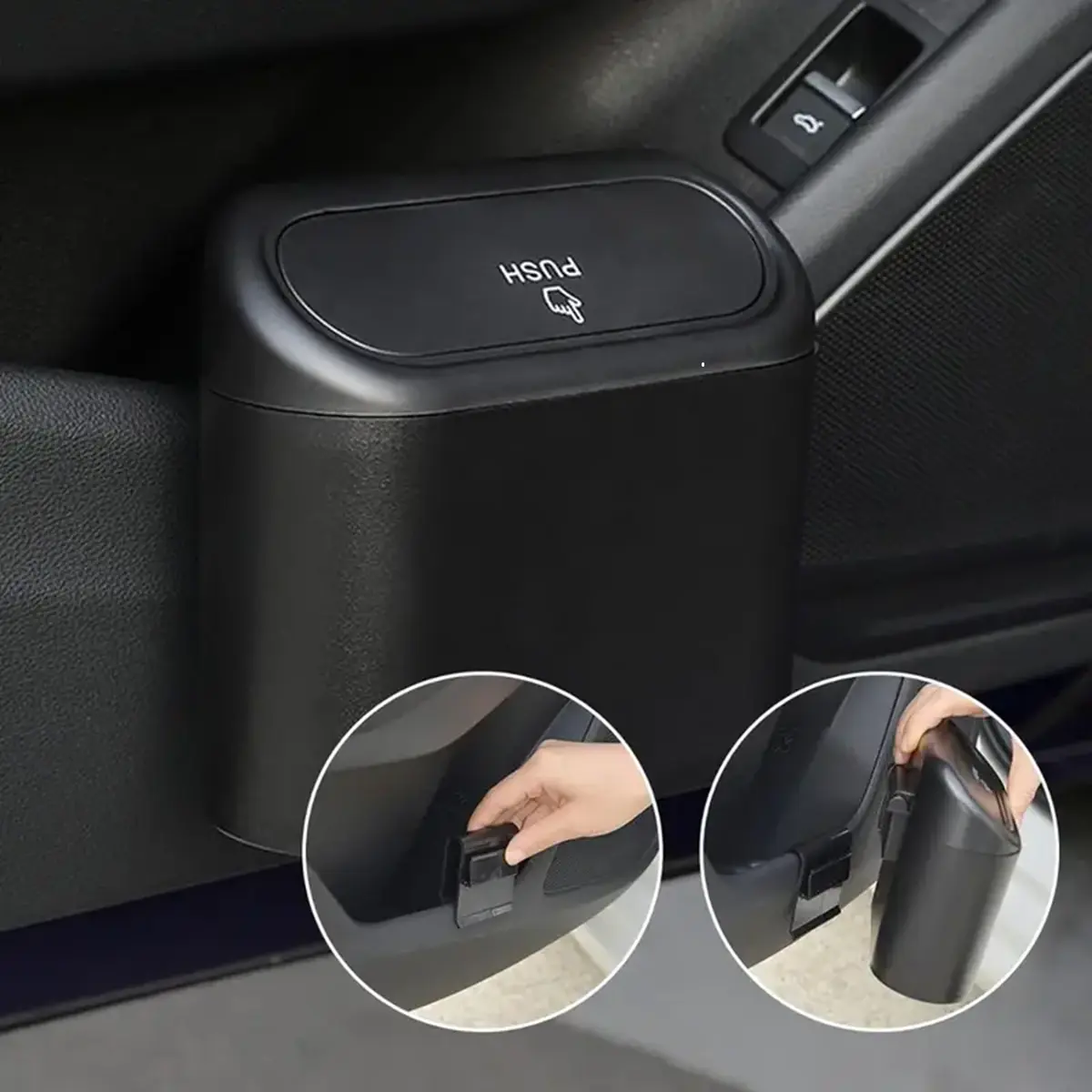 Car Trash Can With Lid, 1 count Leak-proof Car Trash Can , Multi-functional Car Storage Box For Car Door Seat Back, Car Accessories