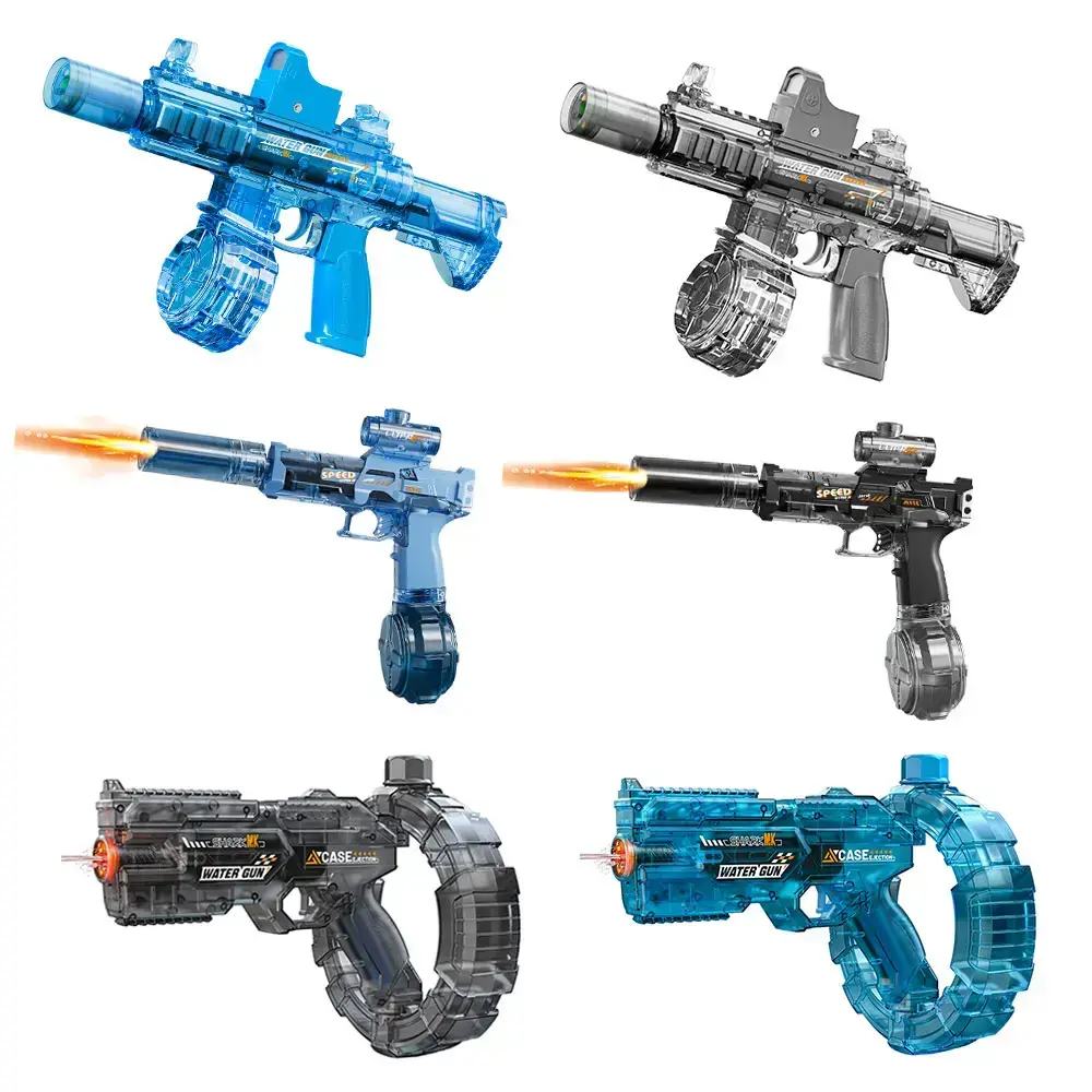 Unisex Portable Handheld Plastic Automatic Electric Water Squirt Gun - Powerful Automatic Spray, Glowing Muzzle, 320cc High Capacity, Up to 32 FT Range, Pool and Beach Fun Outdoor Summer Toy for Kids