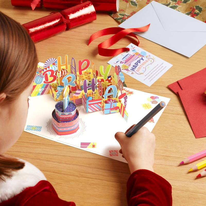 3D PopUp Birthday Cards, 1-100 Age Luxury Blowable LED Light Candle Cake Music Happy Birthday Card Postcards Greeting Cards Birthday Gifts Decorations for Women, Man, Mom, Wife, Husband, Boy, Girl