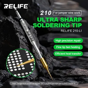 1PCS RELIFE 210-LI Ultra Sharp Pure Copper Soldering Iron Tip for Mobile Phone Screen Jumper Wire Phone Pad Repair Fast Heating