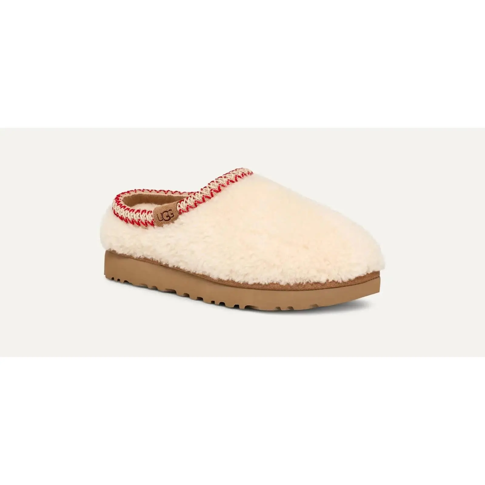 UGG Tasman Maxi Curly 1158356-NAT Slippers Womens Beige Sheepskin Slip On GUG183