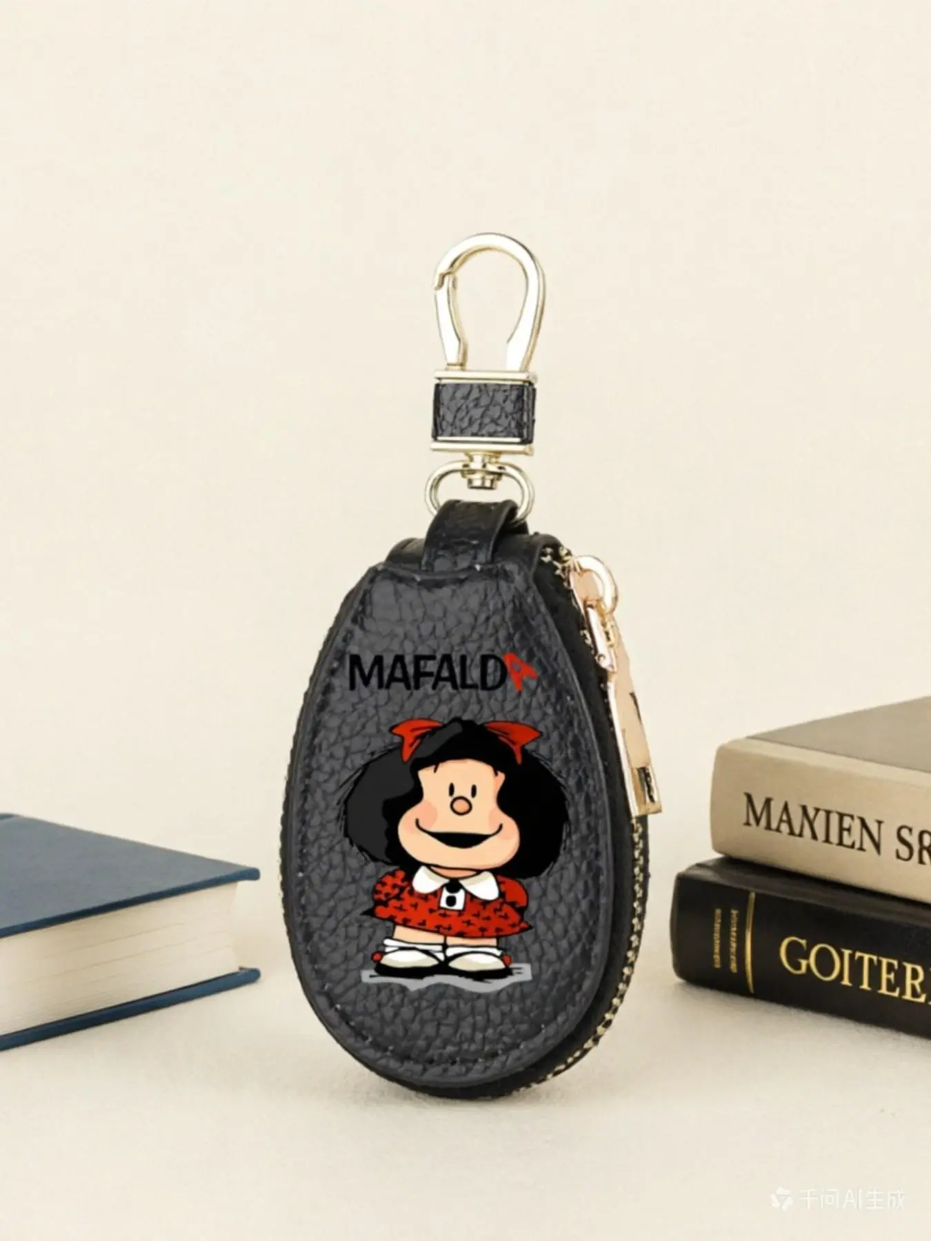 1pc Mafalda Wallet, Coin Purse, Unique Design Keychain Bag With Keychain, Keychain Attachment, Compact & Stylish Accessory, Perfect for Daily Use, Ideal Gift Option