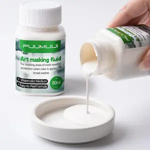 Fuumuui Masking Fluid 80ml (2.7 US fl.oz), Artist Bundle Diy Art Painting Drawing Supplies Art Student School Craft Materials Supplies