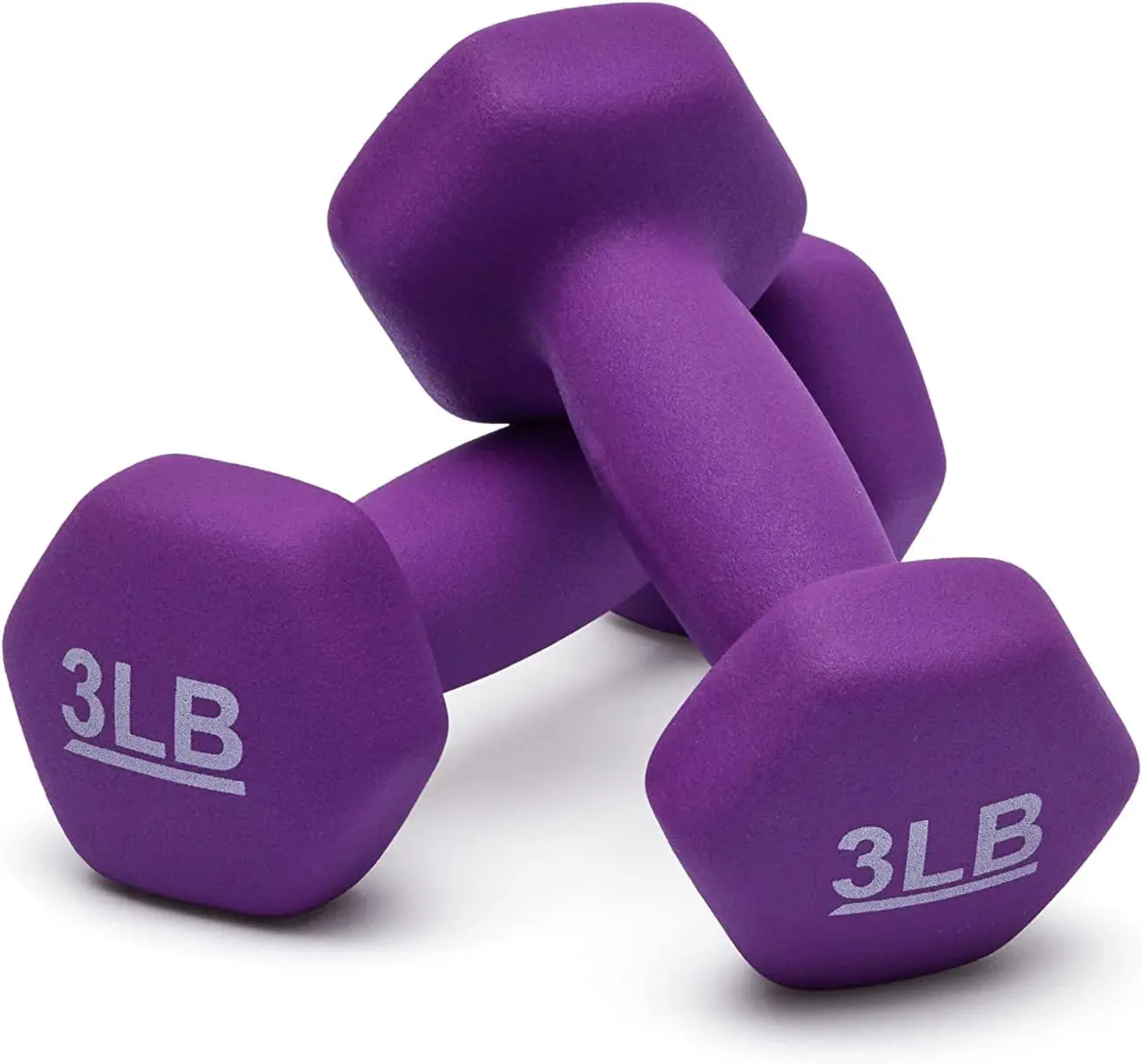 3Lb Dumbbell Hand Weight Pair – Neoprene Dumbbell Exercise & Fitness For Home Gym Equipment and Adjustable Dumbbell Sets