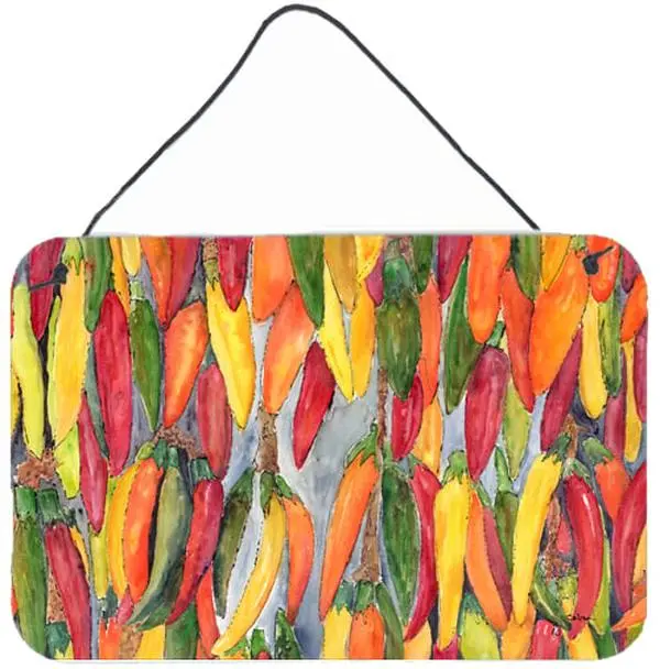 Carolines Treasures 8893DS812 8x12 in. Hot Peppers Aluminium Metal Hanging Print, Home Decor for Wall or Door
