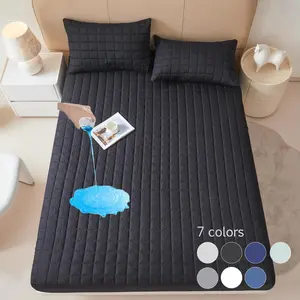 Solid Color Waterproof Mattress Cover, Soft Comfortable Breathable Mattress Protector, Bedding Supplies for Bedroom, Guest Room, Apartment, School