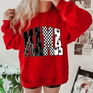 Edgy Mama Crew SweatShirt, Christmas western clothing, crewneck western outfits women’s clothes, western cowgirl stuff, western tops graphic t-shirts, country western tops, sweatshirts for women, western for women country clothing