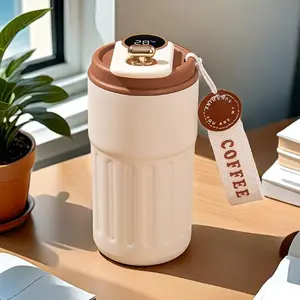 Stainless Steel Insulated Coffee Cup, 15.5 Ounce Double Wall Travel Mug, Travel Tumbler Mug, To Go Tumbler, Non-slip Silicone Bottom Water Bottle for Camping, Biking, Fishing