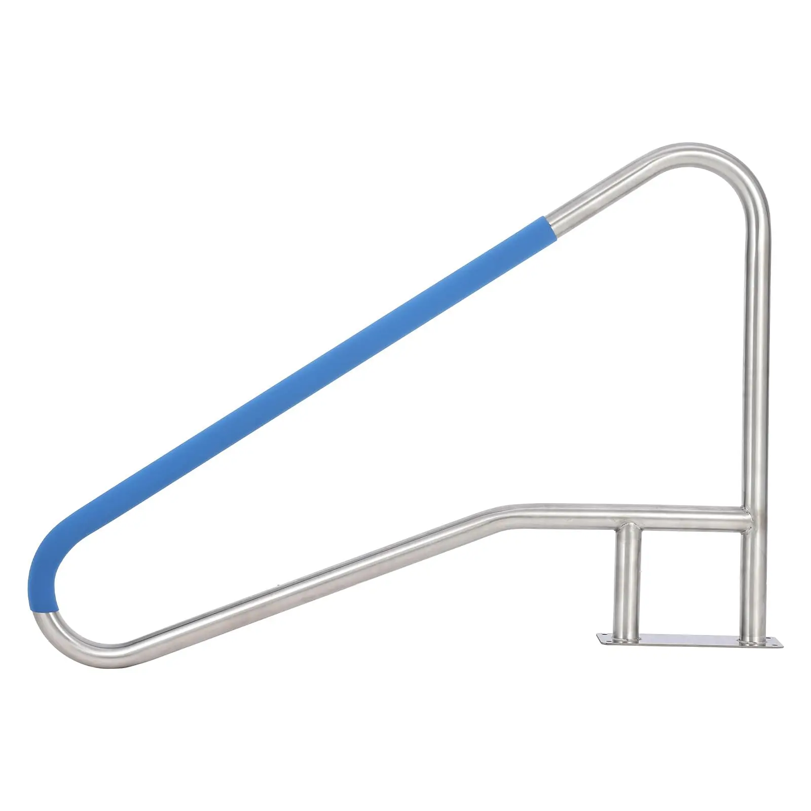 GARVEE 304 Stainless Steel Pool Handrail with Blue Grip Cover – Durable Inground Swimming Pool Stair Rail, Easy Assembly & Disassembly, Secure Entry Support for Pool Steps, Rust-Resistant Metal Grab Rail for Backyard Pool Safety, Comfortable Grip