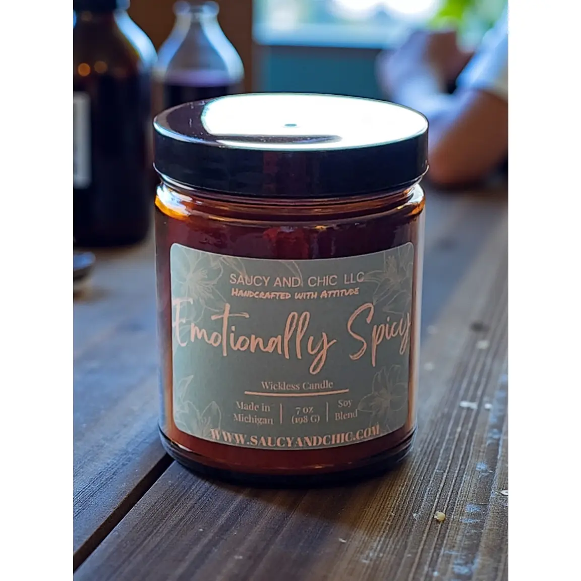 Emotionally Spicy Wickless Candle – 7oz Funny Sassy Candle, Handcrafted Home Fragrance