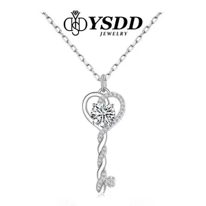 【#468 Gift for Her】Elegant Necklace For Women 925 Sterling Silver Synthetic Moissanite, Birthday Gifts For Wife Mom Girlfriend Grandma